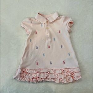 Ralph Lauren Light Pink Polo Dress with Embroidered Accents